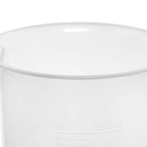 EISCO 12PK Plastic Beakers, 250ml - Polypropylene Plastic - Raised Graduations, Tapered Spout - Euro Design