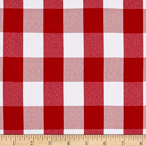 Picnic Gingham Yarn-Dyed Red/White, Fabric by the Yard