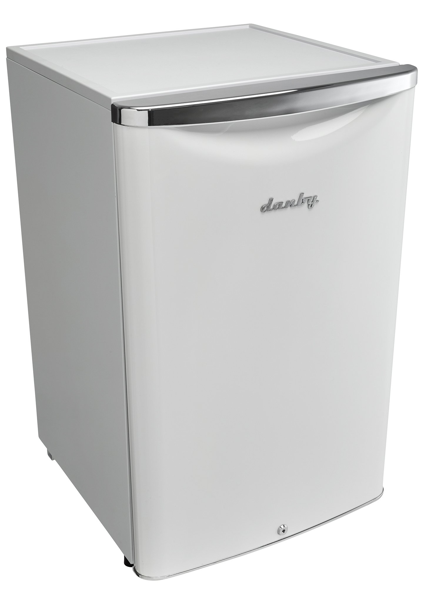 Danby DAR044A6PDB 4.4 Cu.Ft. Mini Fridge, Compact Refrigerator For Bedroom, Living Room, Bar, Dorm, Kitchen, Office, E-Star In Pearl White With Lock