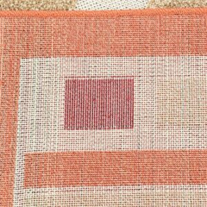 Unique Loom Outdoor Modern Collection Area Rug - Albuquerque (8' x 10' Rectangle, Burgundy/ Beige)