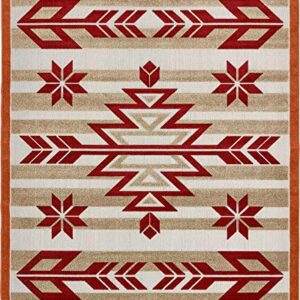 Unique Loom Outdoor Modern Collection Area Rug - Albuquerque (8' x 10' Rectangle, Burgundy/ Beige)