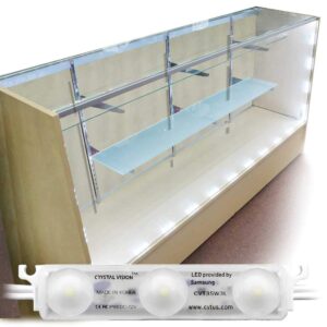 crystal vision premium pre-installed led kit for showcase, display case, under cabinet led & dressing room mirror - 12.5ft (w/dimmer)