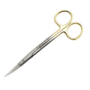 Double curved tungsten carbide inserts Gold Plated handle Scissors 4.5 inch LaGrange | Dental ENT EYE DERMA Embroidery Scissors Applique Scissors for Machine Embroidery & Fabric Stitches (5.5 Inches)