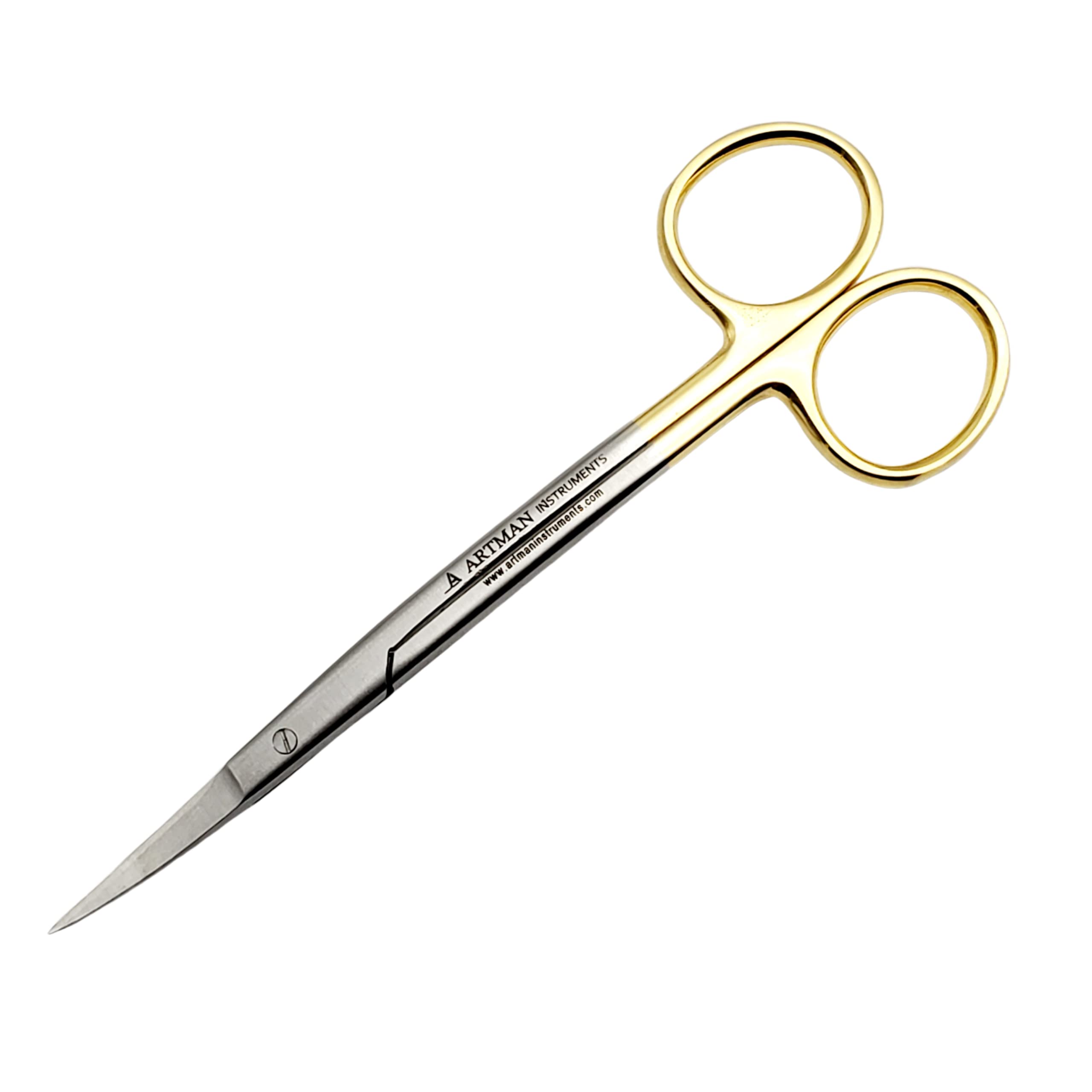 Double curved tungsten carbide inserts Gold Plated handle Scissors 4.5 inch LaGrange | Dental ENT EYE DERMA Embroidery Scissors Applique Scissors for Machine Embroidery & Fabric Stitches (5.5 Inches)