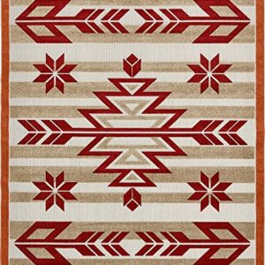 Unique Loom Outdoor Modern Collection Area Rug - Albuquerque (8' x 10' Rectangle, Burgundy/ Beige)