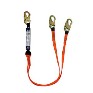 safewaze fs88561-e vline 6' dual-leg energy absorbing lanyard w/double-locking snap hooks