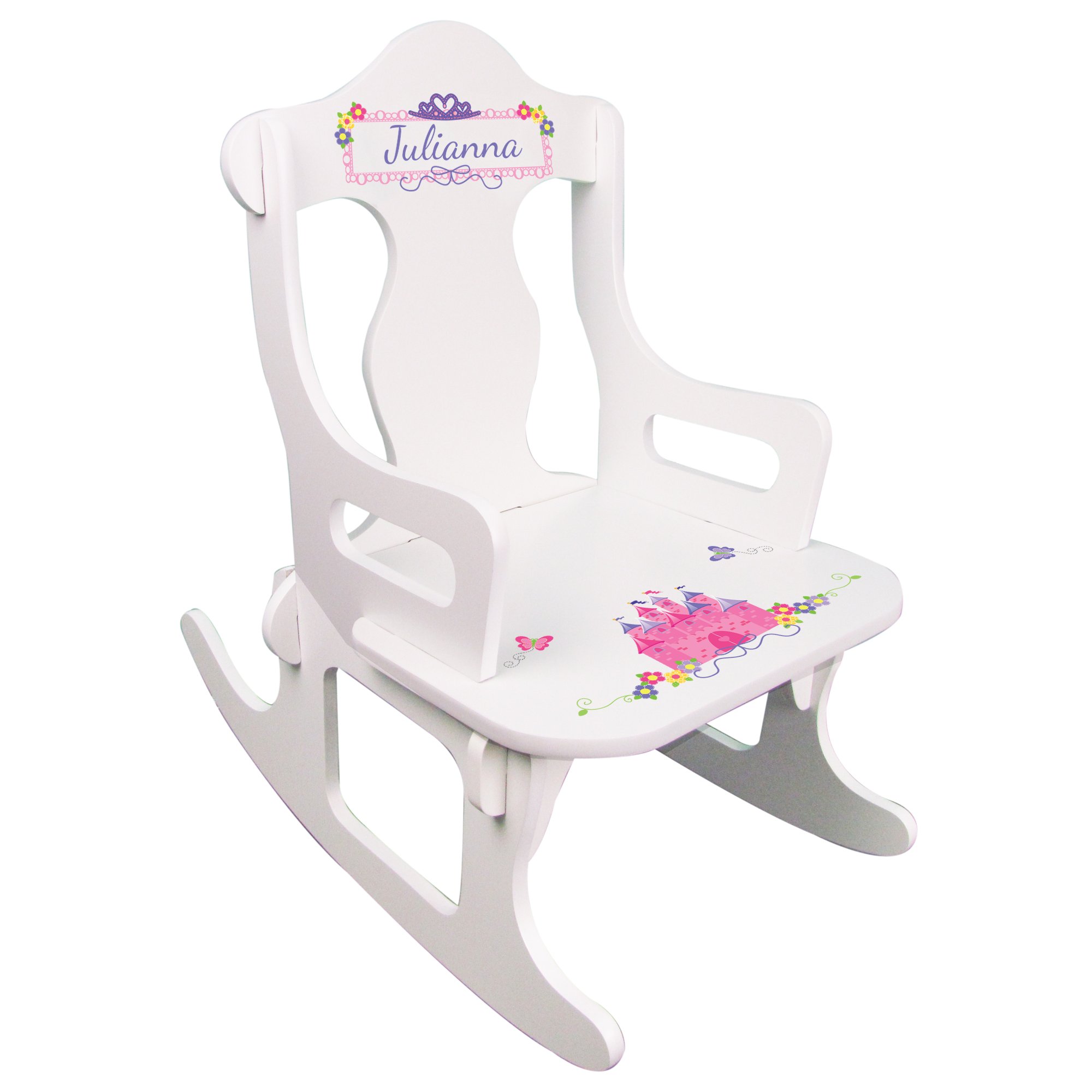 My Bambino Personalized Child's Puzzle Rocking Chair (Pink Princess Castle)