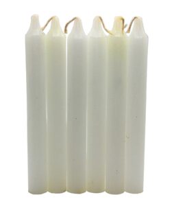 govinda - taper candle 6 inch - white - pack of 36