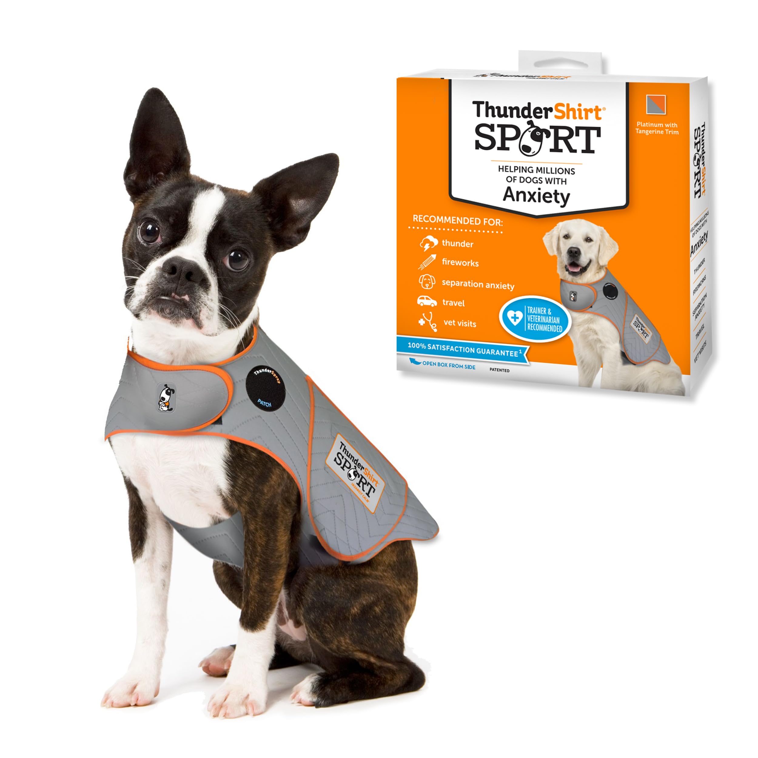 ThunderShirt for Dogs, X Small, Platinum Sport - Dog Anxiety Relief Calming Vest