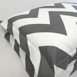 sheetsnthings King/California King - Chevron- Grey with White- 3pc Duvet Cover Set 100% Cotton Fiber Reactive Prints Duvet