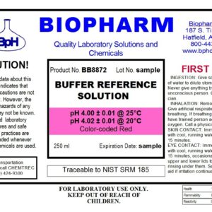 pH Buffer Calibration Solution Kit 2-Pack — one pH 4.00 (red) and one pH 7.00 (Yellow), Each 250 mL (8.4 fl oz) — NIST Traceable Reference Standards for All pH Meters