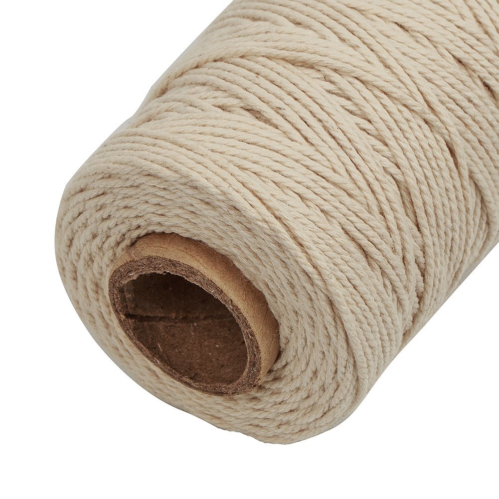 Tenn Well Butchers Cooking Twine, 328 Feet 3Ply 1mm Cotton Bakers Twine, Food Safe Kitchen Twine String for Roasting, Trussing Meat and Turkey, Food Prep, Baking and More 1pc White