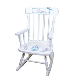 my bambino children's personalized blue princess rocking chair frozen castle design