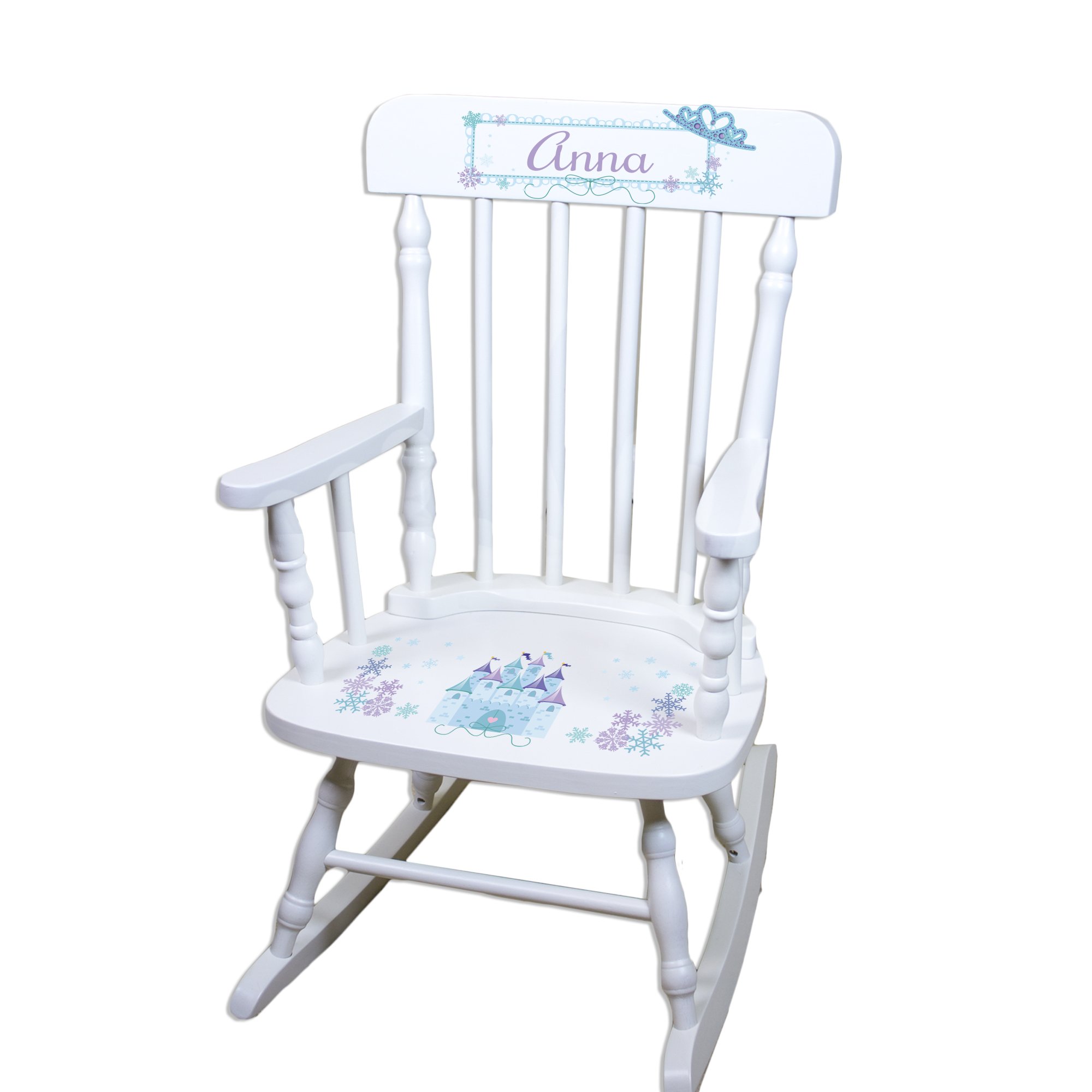 My Bambino Children's Personalized Blue Princess Rocking Chair Frozen Castle Design