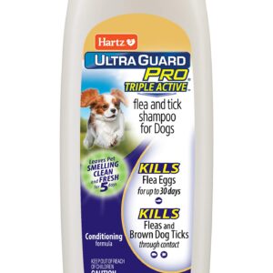 Hartz UltraGuard Pro Triple Action Flea & Tick Shampoo for Dogs, Conditioning Formula, 18oz Bottle