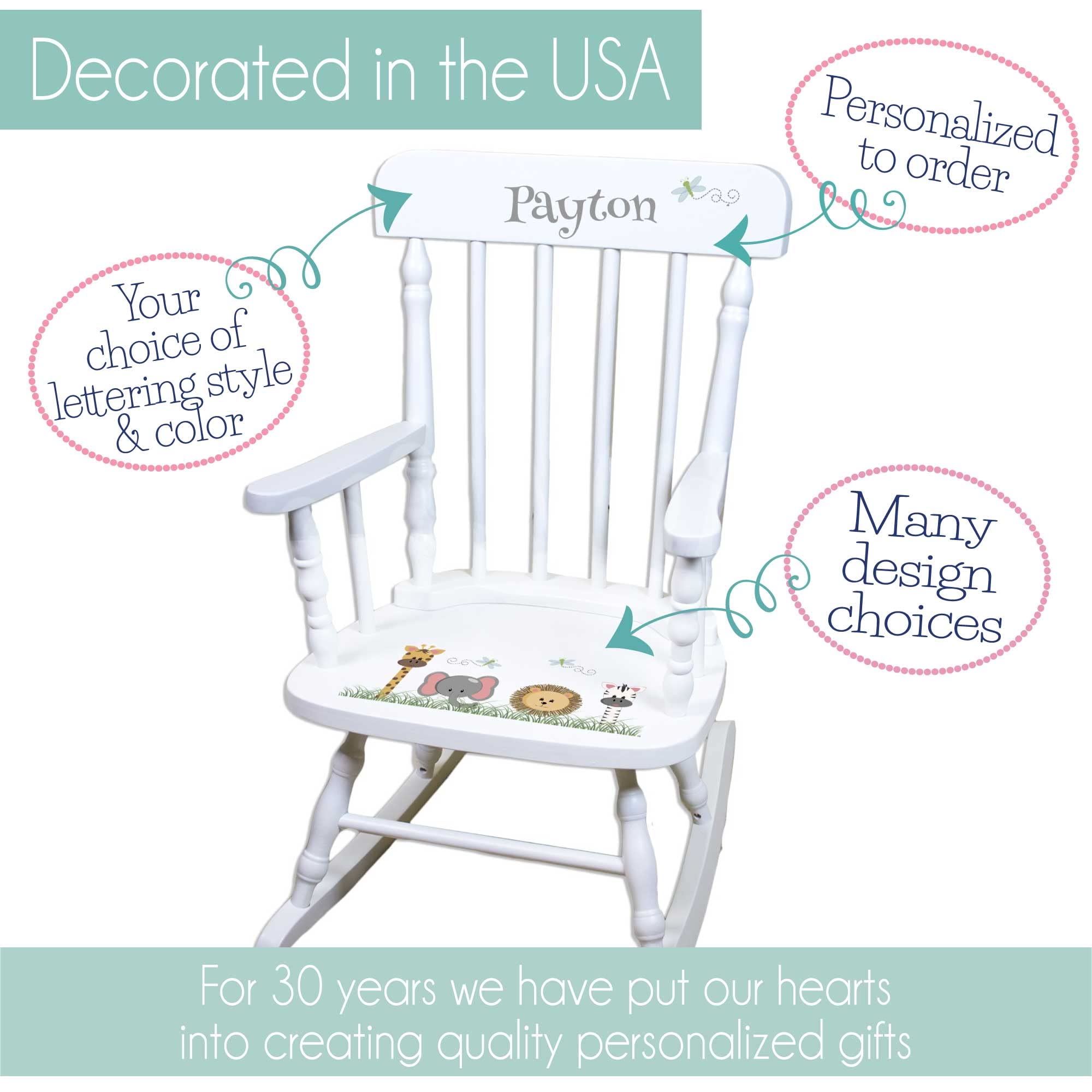 My Bambino Personalized Boys Wood Rocking Chair