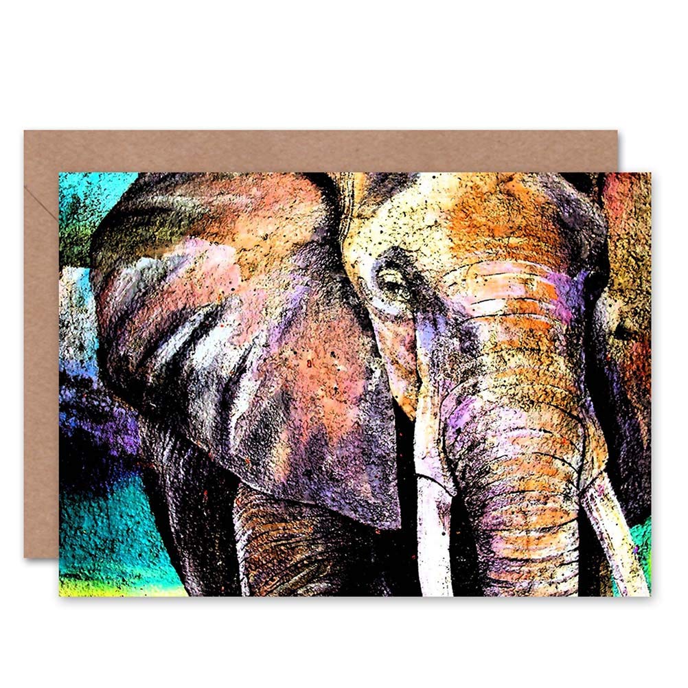 Wee Blue Coo GREETINGS CARD BIRTHDAY GIFT PAINTING ROBERTSON ELEPHANT