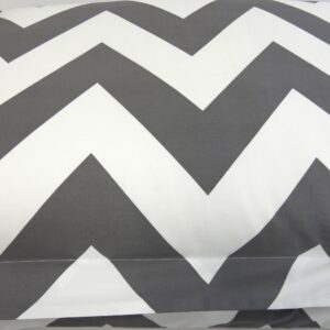 sheetsnthings King/California King - Chevron- Grey with White- 3pc Duvet Cover Set 100% Cotton Fiber Reactive Prints Duvet