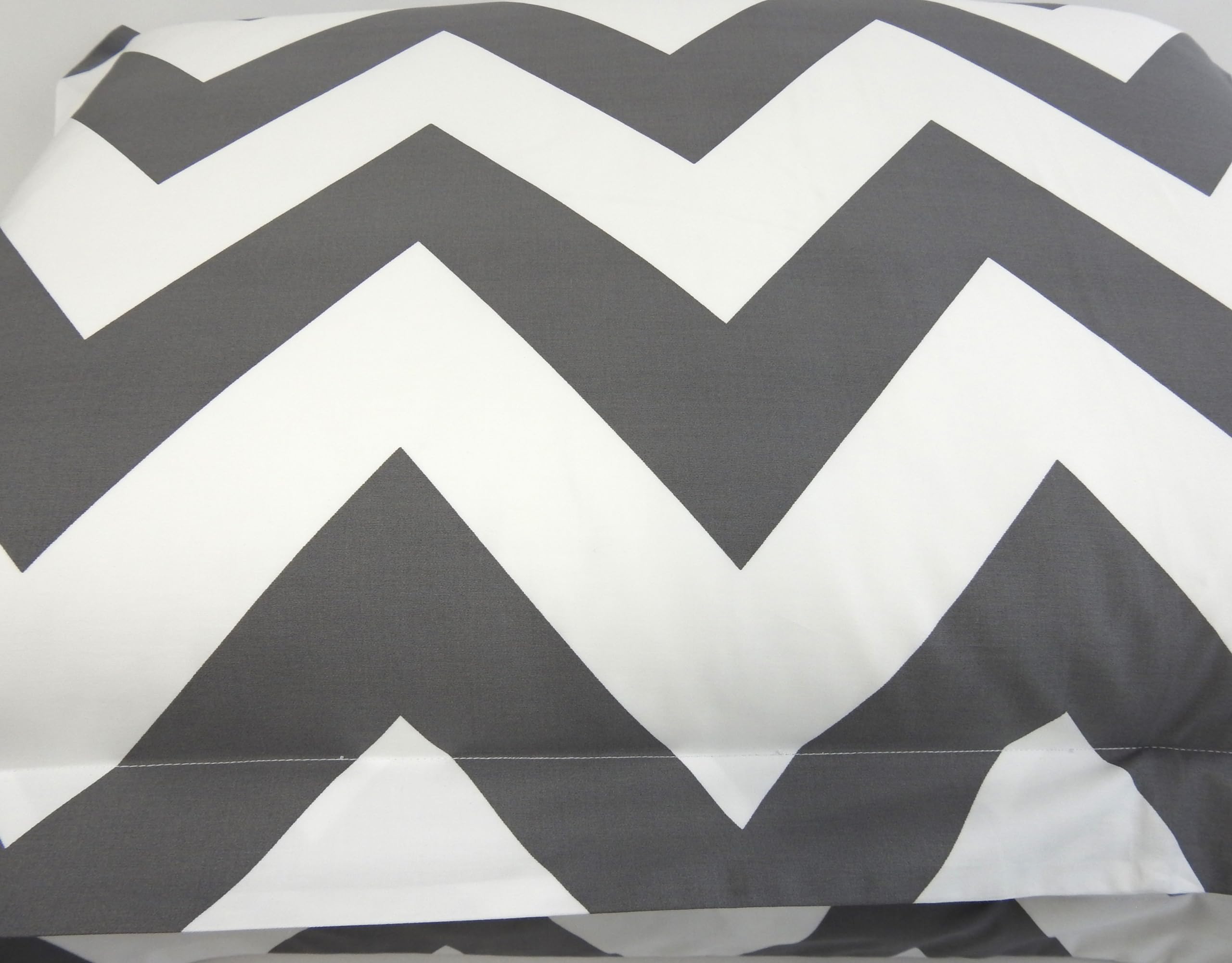 sheetsnthings King/California King - Chevron- Grey with White- 3pc Duvet Cover Set 100% Cotton Fiber Reactive Prints Duvet