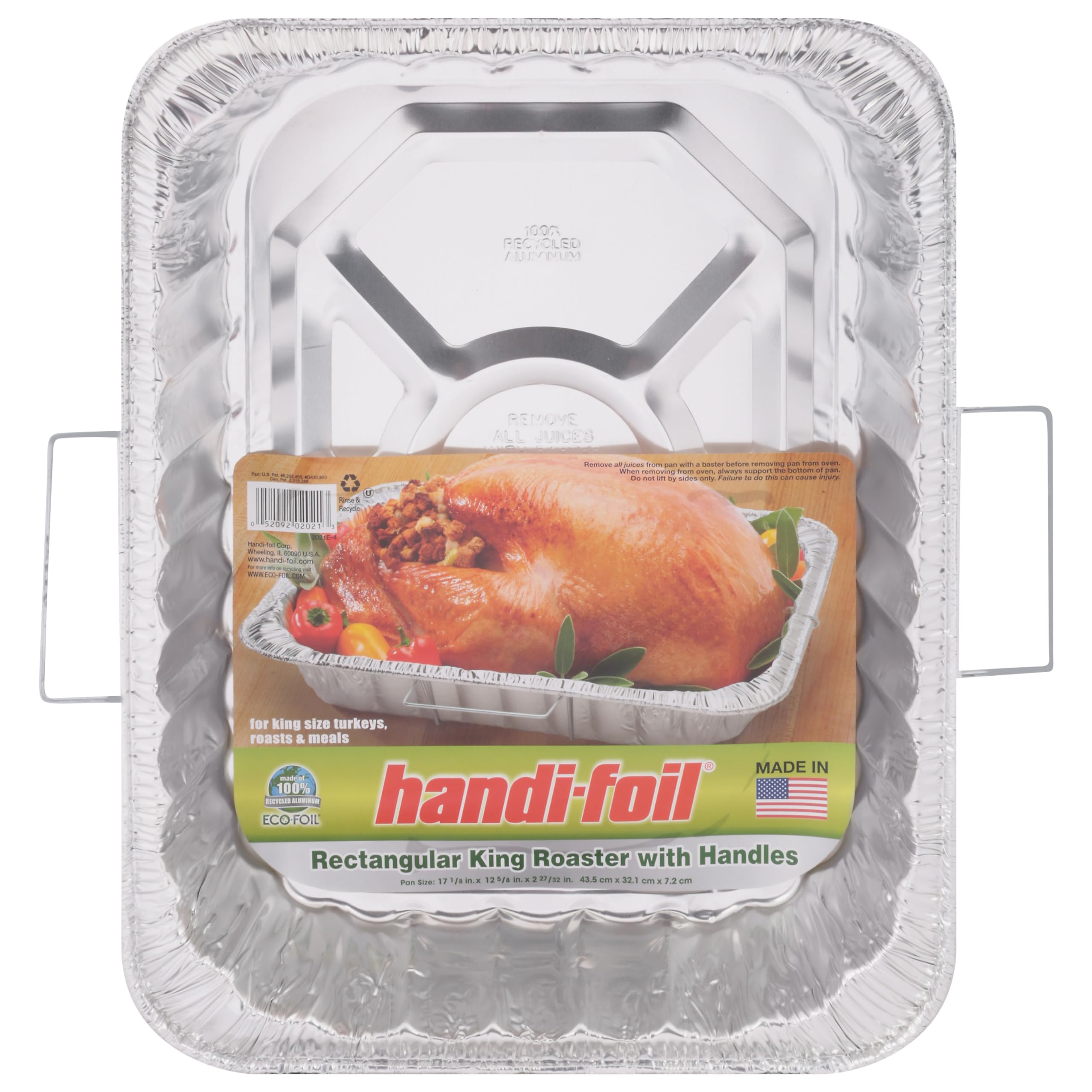 Handi Foil, Pan King Roaster Rectangular with Handles 17-1/8 X 12, 1 Count