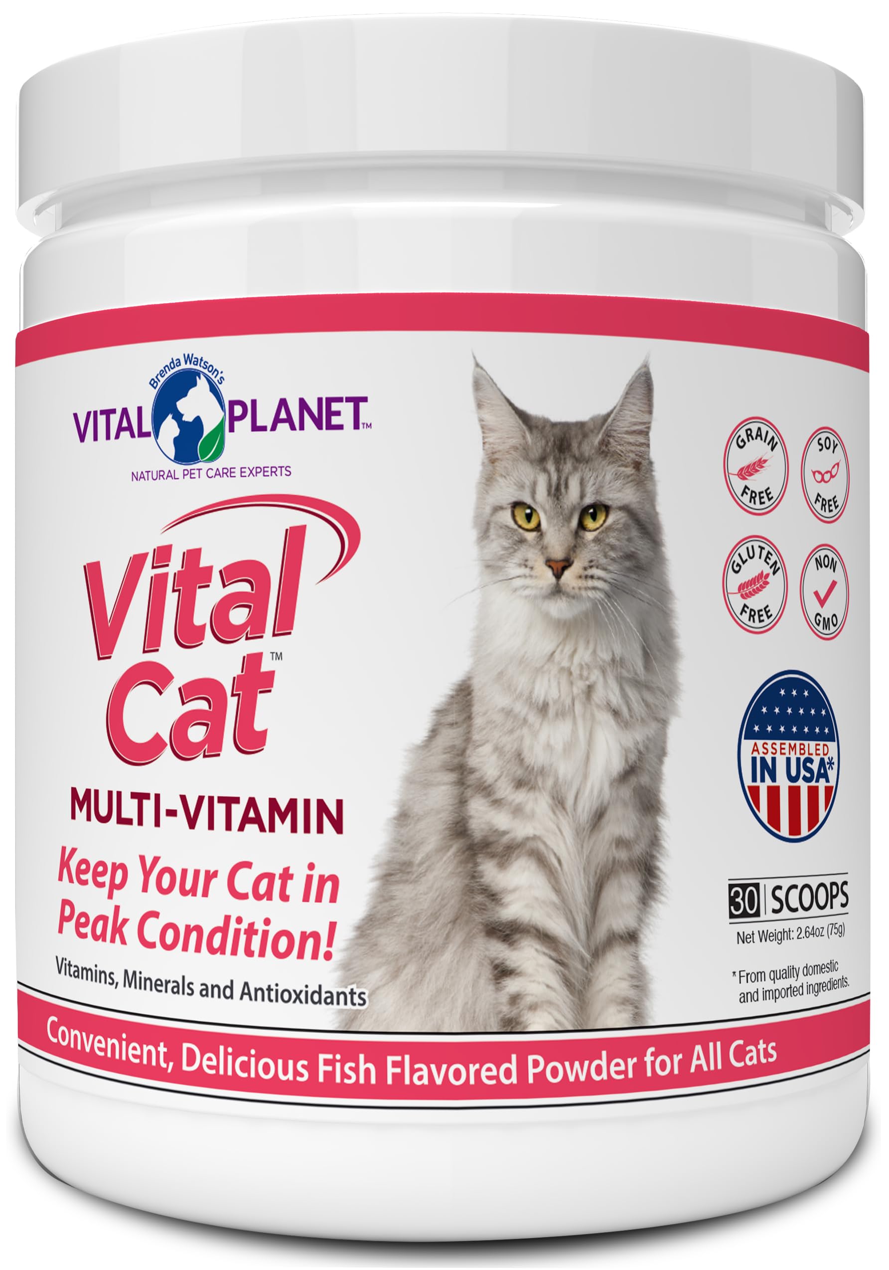 Vital Planet - Vital Cat Multi Vitamin Mineral and Antioxidant Powder for Cats 75 gram 30 Servings