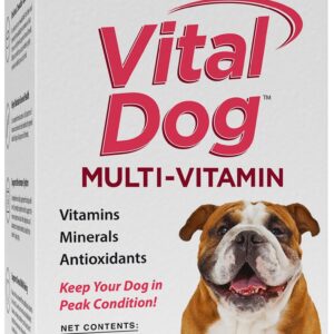 Vital Planet - Vital Dog Multi Vitamin Chewable Tablet Supplement for Everyday Health with Vitamins, Minerals and Antioxidants for Dogs - 30 Beef Flavored Chewable Tablets