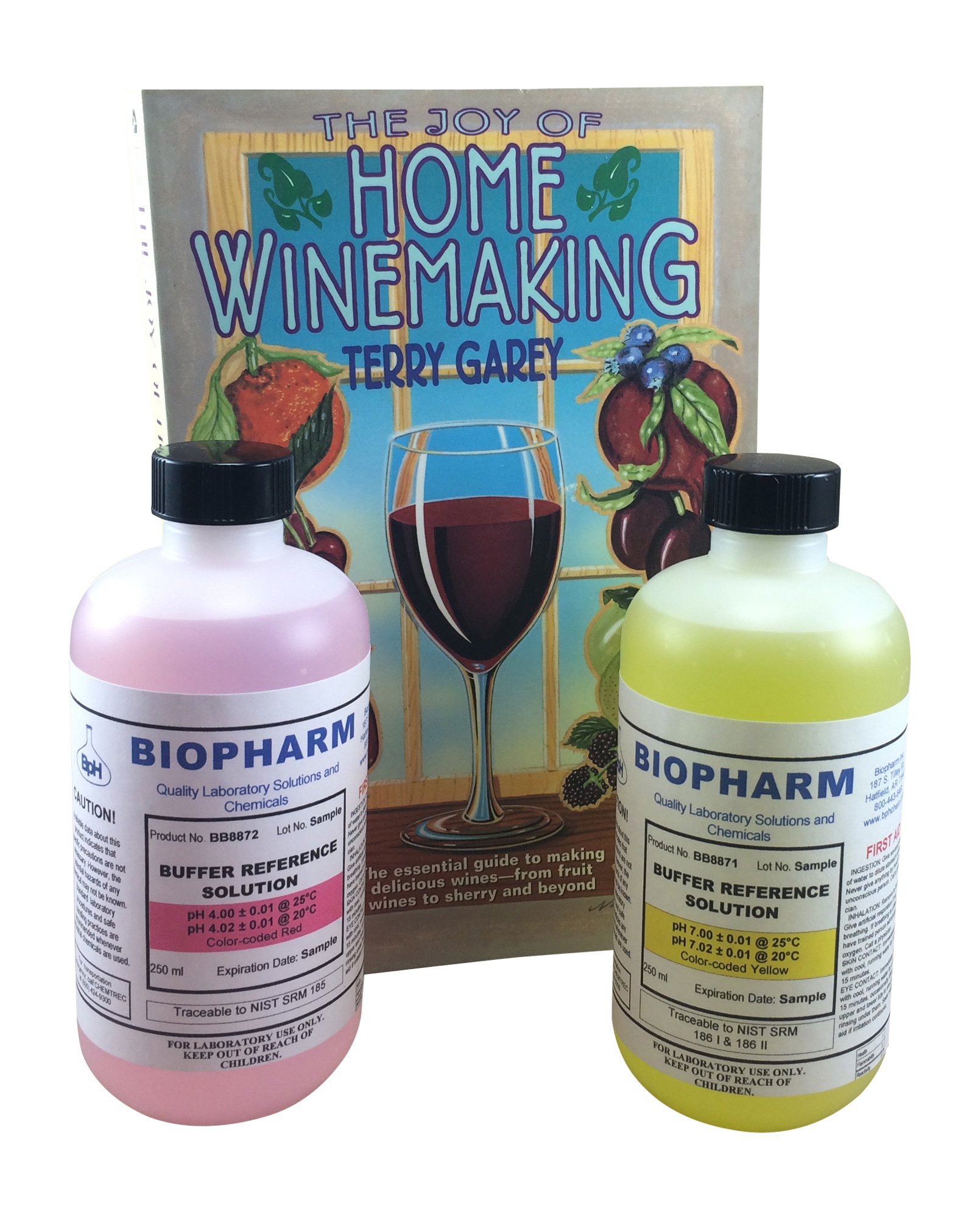 pH Buffer Calibration Solution Kit 2-Pack — one pH 4.00 (red) and one pH 7.00 (Yellow), Each 250 mL (8.4 fl oz) — NIST Traceable Reference Standards for All pH Meters