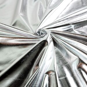 Foil Lame Stretch Knit Spandex Silver, Fabric by the Yard