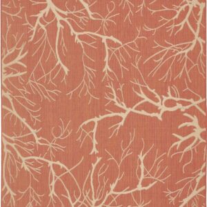 Unique Loom Outdoor Botanical Collection Area Rug - Branch (7' 1" x 10' Rectangle, Terracotta/ Beige)