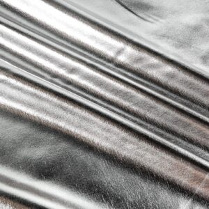 Foil Lame Stretch Knit Spandex Silver, Fabric by the Yard