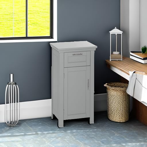 RiverRidge 06-076 Home Somerset Collection Single Door Floor Cabinet, Gray, No Size,Grey