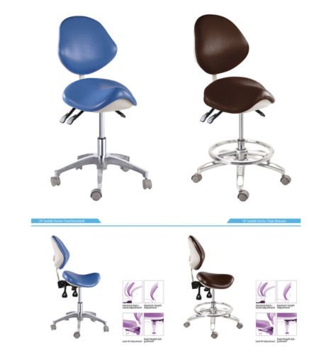 Super Dental Mobile Chair Saddle Doctors Stool PU Leather with Circle