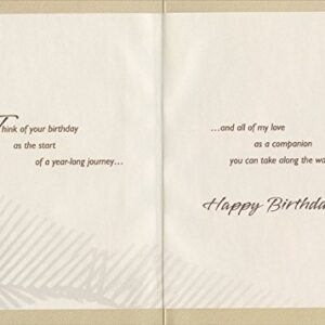 Embossed Beach, Fence and Seagulls: Husband - Designer Greetings Birthday Card