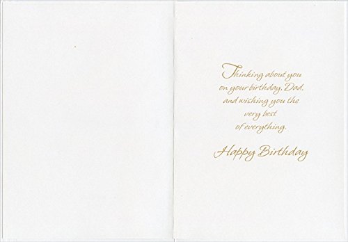 Gold Foil Lettering on White Textured Surface: Dad - Designer Greetings Birthday Card