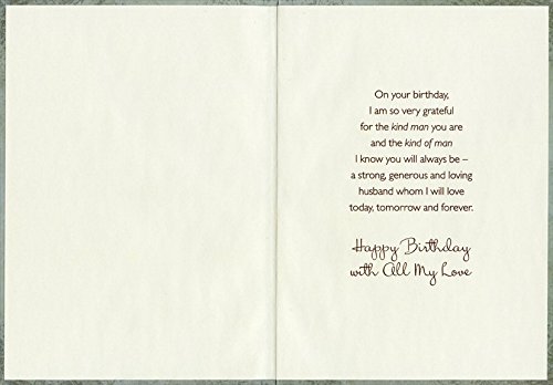 Deep Green Shiny Embossed Vines: Husband - Designer Greetings Birthday Card