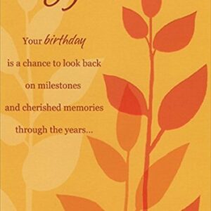 Embossed Deep Orange Flower Special Man 85th - Designer Greetings Birthday Card