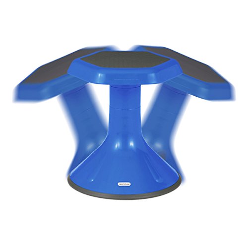 Learniture Backless Active Learning Stool for Office Desks and Classrooms, Active Learning Wobble Chair with Rocking Motion, 18"H, Blue