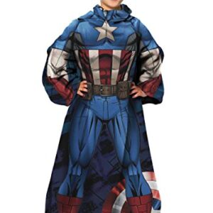 Northwest Comfy Throw Blanket with Sleeves, Youth-48 x 48 in, Captain America