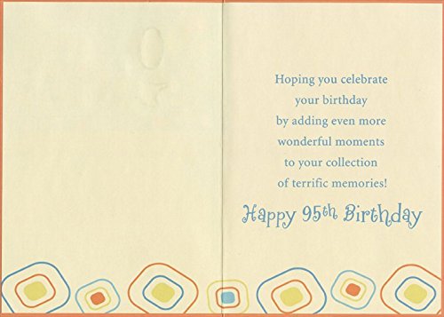 Die Cut 95 with Silver Foil Trim on Yellow: 95th - Designer Greetings Birthday Card