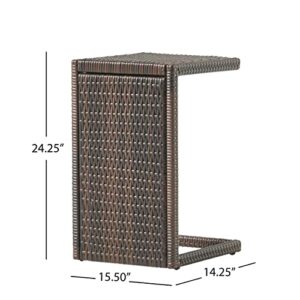 Christopher Knight Home CKH C-Shaped PE Accent Table, Multibrown