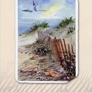 Embossed Beach, Fence and Seagulls: Husband - Designer Greetings Birthday Card