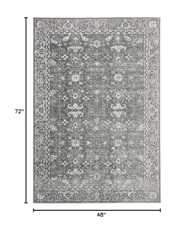 SAFAVIEH Evoke Collection 4' x 6' Grey/Ivory EVK270S Shabby Chic Distressed Non-Shedding Living Room Bedroom Accent Rug