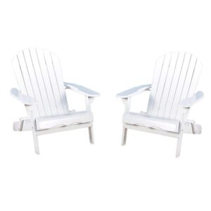 christopher knight home hanlee folding wood adirondack chairs, 2-pcs set, white