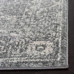 SAFAVIEH Evoke Collection 4' x 6' Grey/Ivory EVK270S Shabby Chic Distressed Non-Shedding Living Room Bedroom Accent Rug