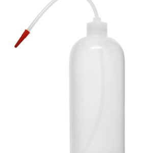 EISCO Wash Bottle, 1000ml - Polyethylene - Translucent, Unbreakable - Screw Cap with Flexible Delivery Tube for Dispensing Liquid - Includes Tube Cap