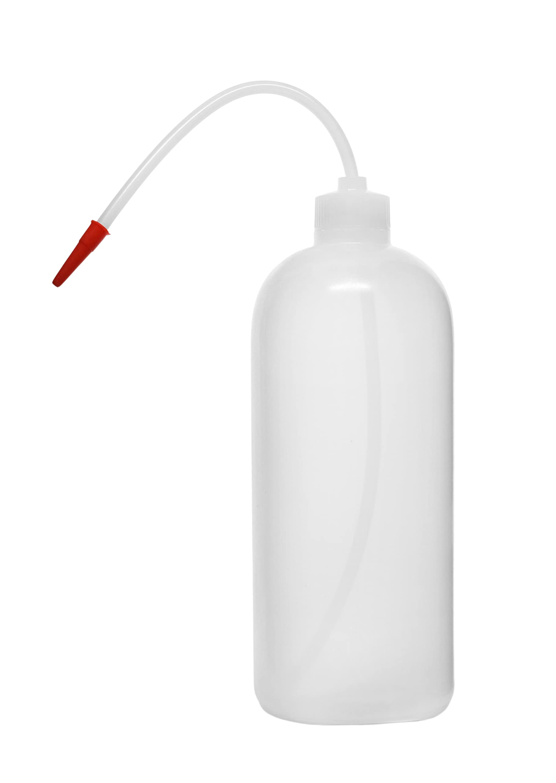 EISCO Wash Bottle, 1000ml - Polyethylene - Translucent, Unbreakable - Screw Cap with Flexible Delivery Tube for Dispensing Liquid - Includes Tube Cap