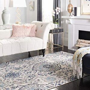 SAFAVIEH Madison Collection Area Rug - 5'3" x 7'6", Cream & Light Grey, Boho Chic Glam Paisley Design, Non-Shedding & Easy Care, Ideal for High Traffic Areas in Living Room, Bedroom (MAD600C)