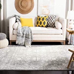 SAFAVIEH Evoke Collection 4' x 6' Grey/Ivory EVK270S Shabby Chic Distressed Non-Shedding Living Room Bedroom Accent Rug