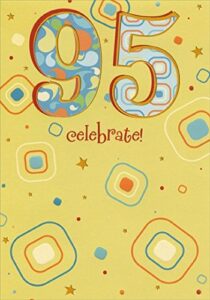 die cut 95 with silver foil trim on yellow: 95th - designer greetings birthday card