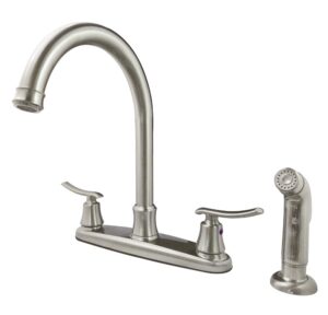 kingston brass fb7798jlsp jamestown 8" centerset kitchen faucet, brushed nickel